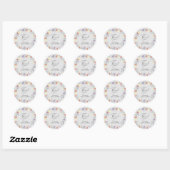 Sticker Rond Élégant baby shower bohème floral (Feuille)