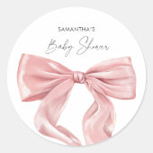 Sticker Rond Élégant Baby shower de cabot rose (Devant)