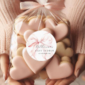 Sticker Rond Élégant Baby shower de cabot rose