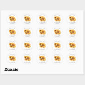 Sticker Rond Elégant Baby shower de tournesol de pays (Feuille)