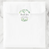 Sticker Rond Elégant Baby shower de verdure Eucalyptus (Sac)