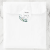 Sticker Rond Elégant baby shower d'eucalyptus aquarelle (Sac)