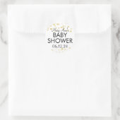 Sticker Rond Élégant Baby shower Faux Gold Foil Parties scintil (Sac)