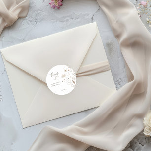 Sticker Rond Élégant Baby shower Fleur sauvage Floral