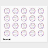 Sticker Rond Élégant Baby shower floral aquarelle (Feuille)