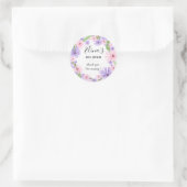 Sticker Rond Élégant Baby shower floral aquarelle (Sac)