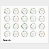 Sticker Rond Elégant Baby shower Floral Eucalyptus (Feuille)