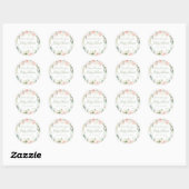 Sticker Rond Élégant Baby shower Floral Vert Sage (Feuille)
