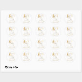 Sticker Rond Elegant Baby Shower Invitation (Feuille)