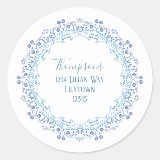 Sticker Rond Élégant Baby shower moderne Adresse de retour (Devant)