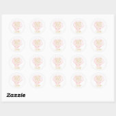 Sticker Rond Elégant Baby shower Pink Little Beach Babe (Feuille)