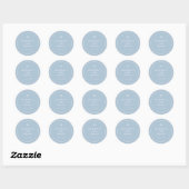 Sticker Rond Elégant Baby shower simple Dusty Blue Boys (Feuille)