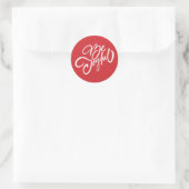 Sticker Rond Elégant Be Joyful Holiday Design (Sac)