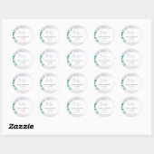 Sticker Rond Elégant Beau Lilac Boho Aquarelle Florale (Feuille)