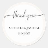 Sticker Rond Elégant Beige Blanc (Devant)