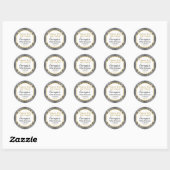 Sticker Rond Elegant Birthday Black Gold (Feuille)