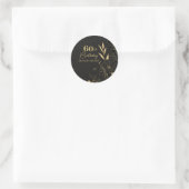 Sticker Rond Elégant Black Gold Custom 60e anniversaire N'impor (Sac)