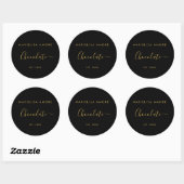 Sticker Rond Elegant Black Gold Script Chocolatier Qr Code (Feuille)