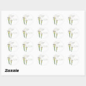 Sticker Rond Elégant blanc Calla Lilies Mariage (Feuille)