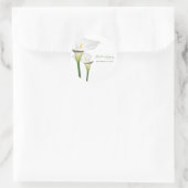 Sticker Rond Elégant blanc Calla Lilies Mariage (Sac)