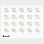 Sticker Rond Elégant blanc Calla Lily & Eucalyptus Mariage (Feuille)