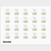 Sticker Rond Elégant Blanc Calla Lily Floral Anniversaire (Feuille)