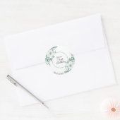 Sticker Rond Elégant blanc Magnolia Verdure Flora 1er anniversa (Enveloppe)