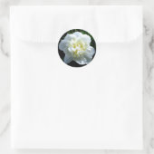 Sticker Rond Elégant blanc peony floral blanc photo (Sac)