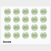 Sticker Rond Elégant Blanc Vert Tropical Plage Feuilles Favoris (Feuille)