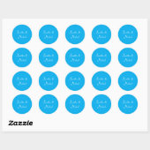 Sticker Rond Elégant bleu azur bleu personnalisé (Feuille)