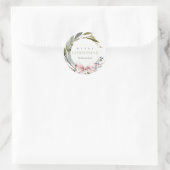 Sticker Rond Elégant bleu bleu vert hiver couronne de Noël (Sac)