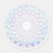Sticker Rond Elégant bleu floral Lotus Mandala (Devant)
