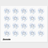 Sticker Rond Elegant Blue Bow C'est un garçon Favor (Feuille)