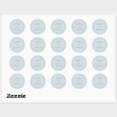 Sticker Rond Elegant Blue Green Stripes Wedding (Feuille)