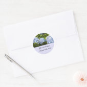 Sticker Rond Elégant Blue Hydrangea Enregistrer la date (Enveloppe)