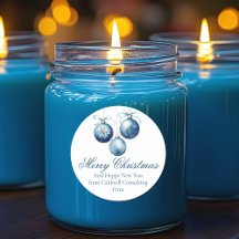 Elegant Blue Joyeux Noël Ornaming Company