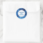 Sticker Rond Elégant Blue Ocean Waves Bar Mitzvah (Sac)