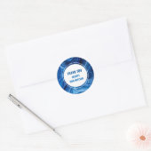 Sticker Rond Elégant Blue Ocean Waves Bar Mitzvah (Enveloppe)