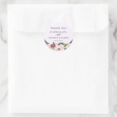 Sticker Rond Élégant Blush Plum Floral Mariage Favoriser (Sac)