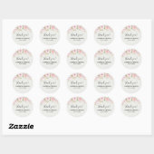 Sticker Rond Elegant blush roses wedding (Feuille)