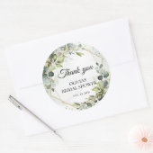 Sticker Rond Elégant boho aquarelle vert eucalyptus mariage (Enveloppe)