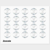 Sticker Rond Elégant Boho Dusty Blue Wedding Faveurs (Feuille)