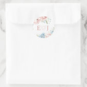 Sticker Rond Elégant Boho été printemps Blush Floral Mariage (Sac)