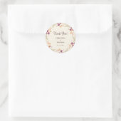 Sticker Rond Elegant Boho Fleur sauvage Mariage (Sac)