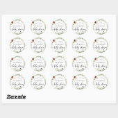 Sticker Rond Elégant Boho Fleurs sauvages Baby shower Enveloppe (Feuille)