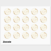 Sticker Rond Elegant Boho | Mariage d'automne d'or (Feuille)