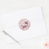 Sticker Rond Elegant Boho Pink Carnations Floral Return Address (Enveloppe)