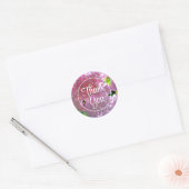 Sticker Rond Élégant boho rose florales fleurs hydrangées (Enveloppe)