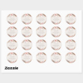 Sticker Rond Élégant Boho Rustique Floral Botaniqe Mariage (Feuille)