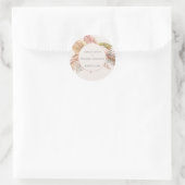 Sticker Rond Elégant Boho Rustique Floral Botaniqe Mariage Clas (Sac)